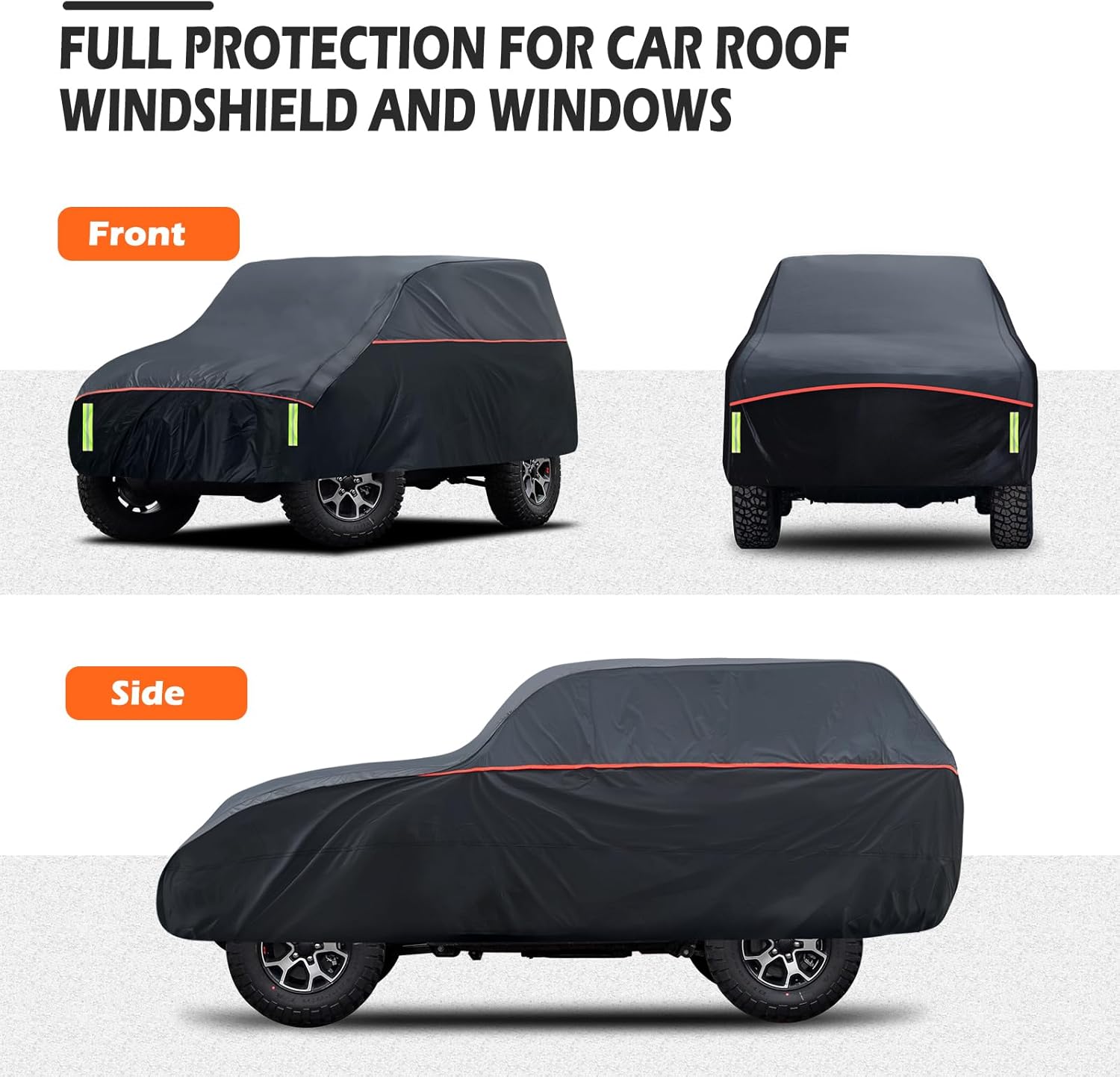 Hail Protector Car Cover, Waterproof Thickened EVA Car Cover for Jeep Wrangler 2 Door 1987-2025 JK JL CJ YJ TJ Outdoor Waterproof Sun Rain Snow Hail Protection with Driver Door Zipper