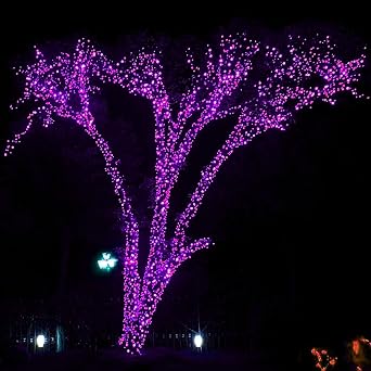 DAZZLE BRIGHT Halloween 300 LED String Lights, 100FT Connectable String Lights with 8 Lighting Modes, Halloween Decorations for Party Carnival Supplies, Indoor Outdoor Yard Garden Decor (Purple)
