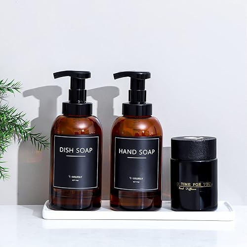 Miniatura 9 de Dispensador de jabón de manos espumoso, tarro de vidrio, dispensador de jabón de espuma para baño y fregadero de cocina, botella de bomba de líquido