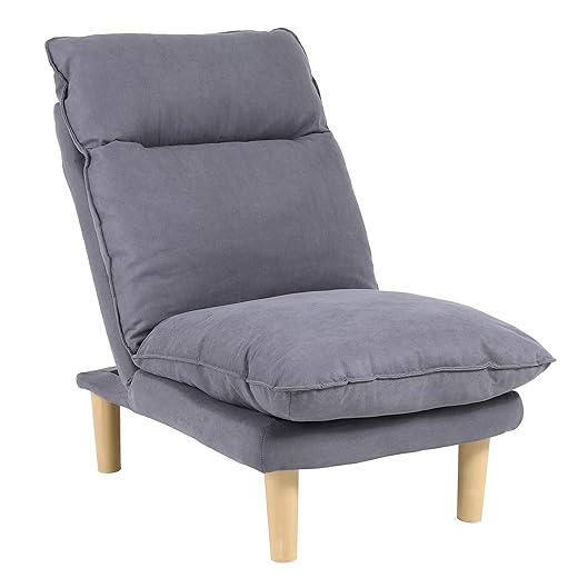 FLOGUOR 14-Position Adjustable Floor Chaise Lounge Sofa, Folding Lazy Sofa with Armrests and a Pillow Padded Gaming Chair for Living Room, Bedroom Factory Price 6458A-GR