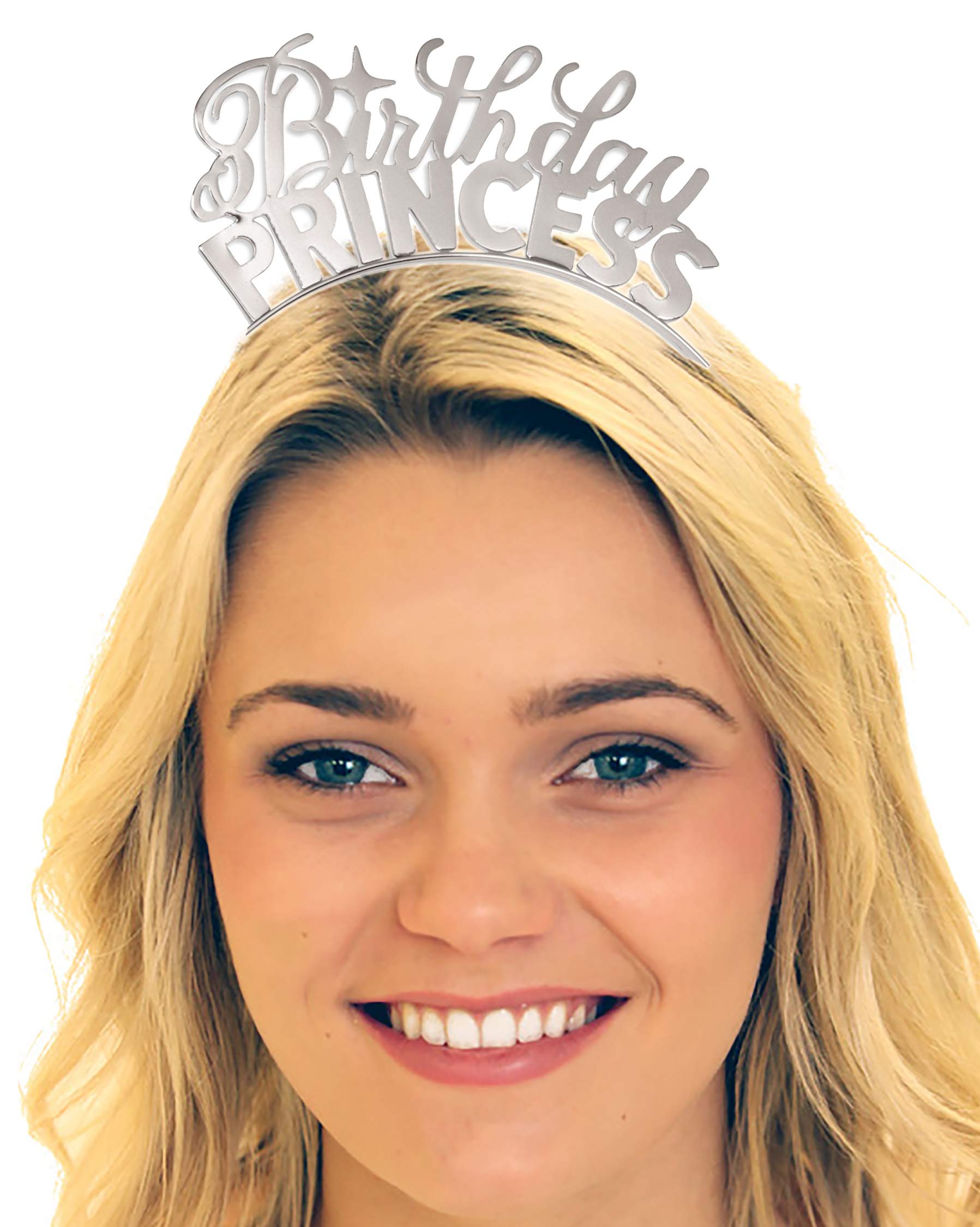 RhinestoneSash Birthday Princess Crown - Birthday Princess Party Headband - Birthday Party Gifts and Supplies