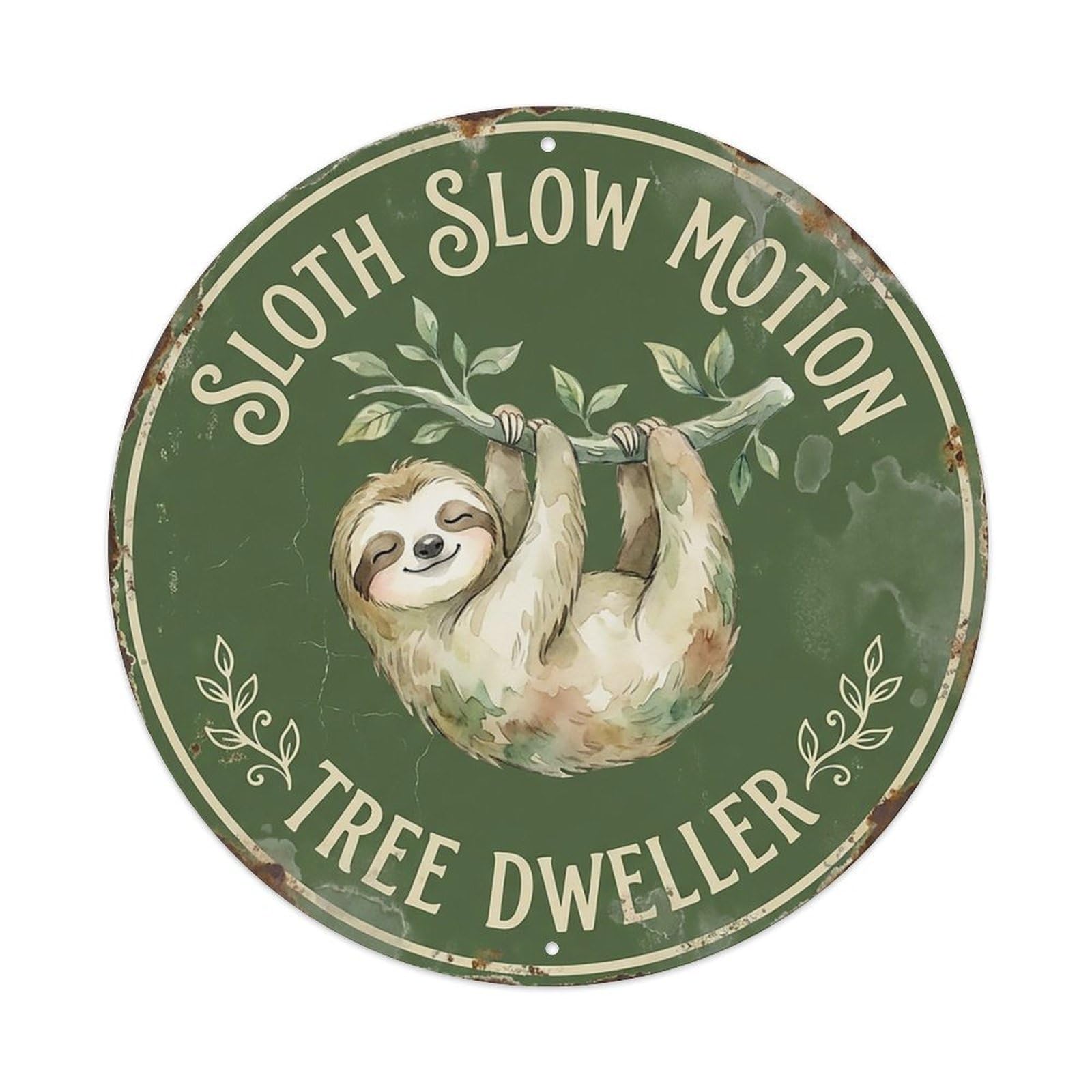 Cxhjca 8X8inch(20X20cm) Sloth Slow Motion Tree Dweller Metal Tin Sign