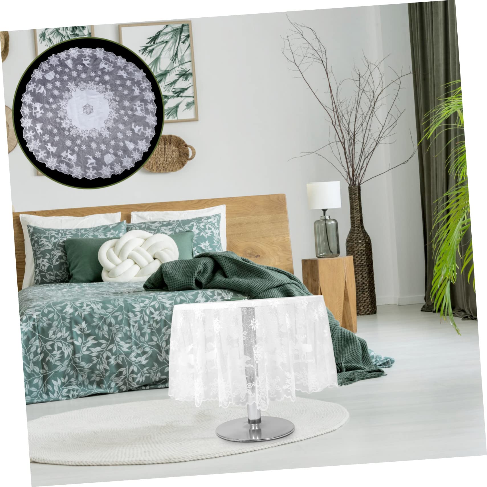 TOPBATHY 3St dekorative Tischdecke Urlaub Tischdecke Tischdekoration für den Esstisch Weihnachts weihnachtsmotiv winterliche Weihnachtsdekorationen Tisch schmücken Weiß
