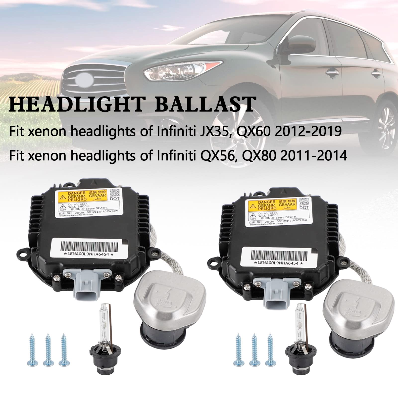 MAD HORNETS 2x Xenon Ballast & D2S Bulb Kit Control Unit For Infiniti JX 35 QX 56 60 80