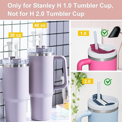 Miniatura 6 de Stanley Cup - Juego de tapones para derrames compatible con Stanley Cup de 40 onzas, 30 onzas, Quencher H2.0, 2 tapas de silicona para popotes, 2