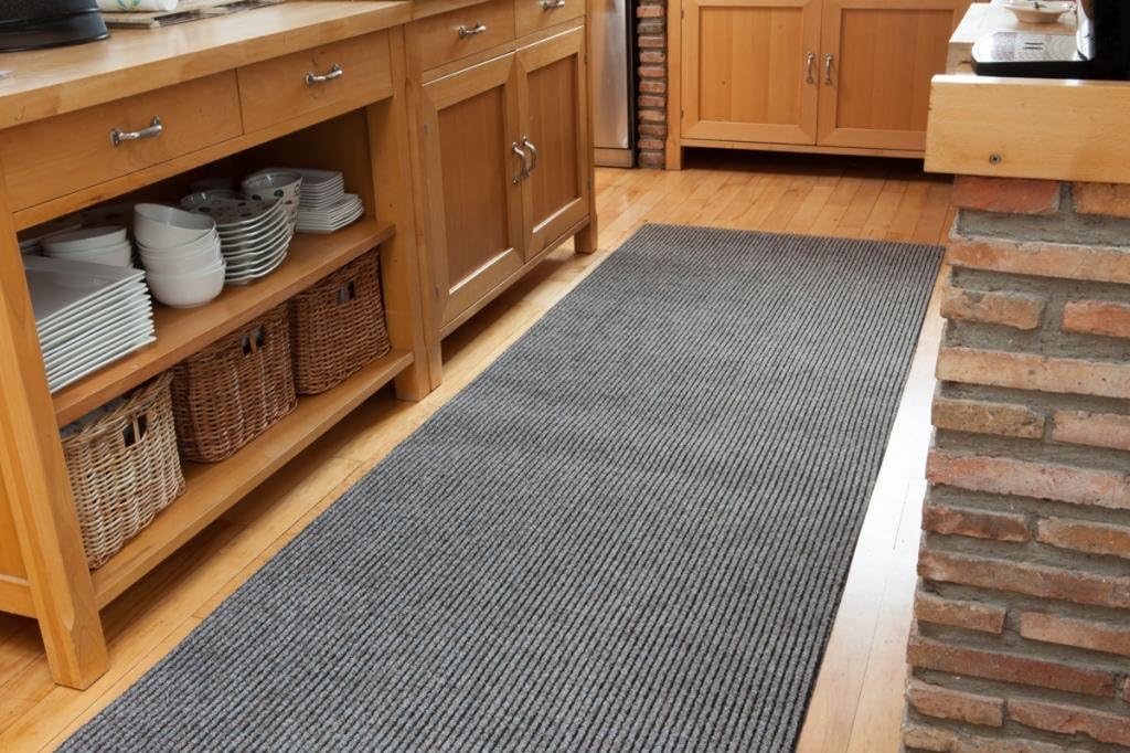 Cut to Measure Anti Slip Rubber Backed Beige Hall Runner Rugs 3'3" Wide Any Length