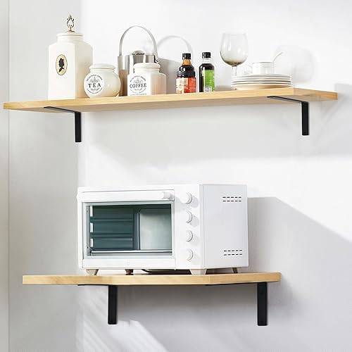 Miniatura 5 de Paquete de 4  14 pulgadas de largo x 8 pulgadas de alto x 1.5 pulgadas de ancho, soporte rústico de 0.197 in de grosor, soportes de estante de