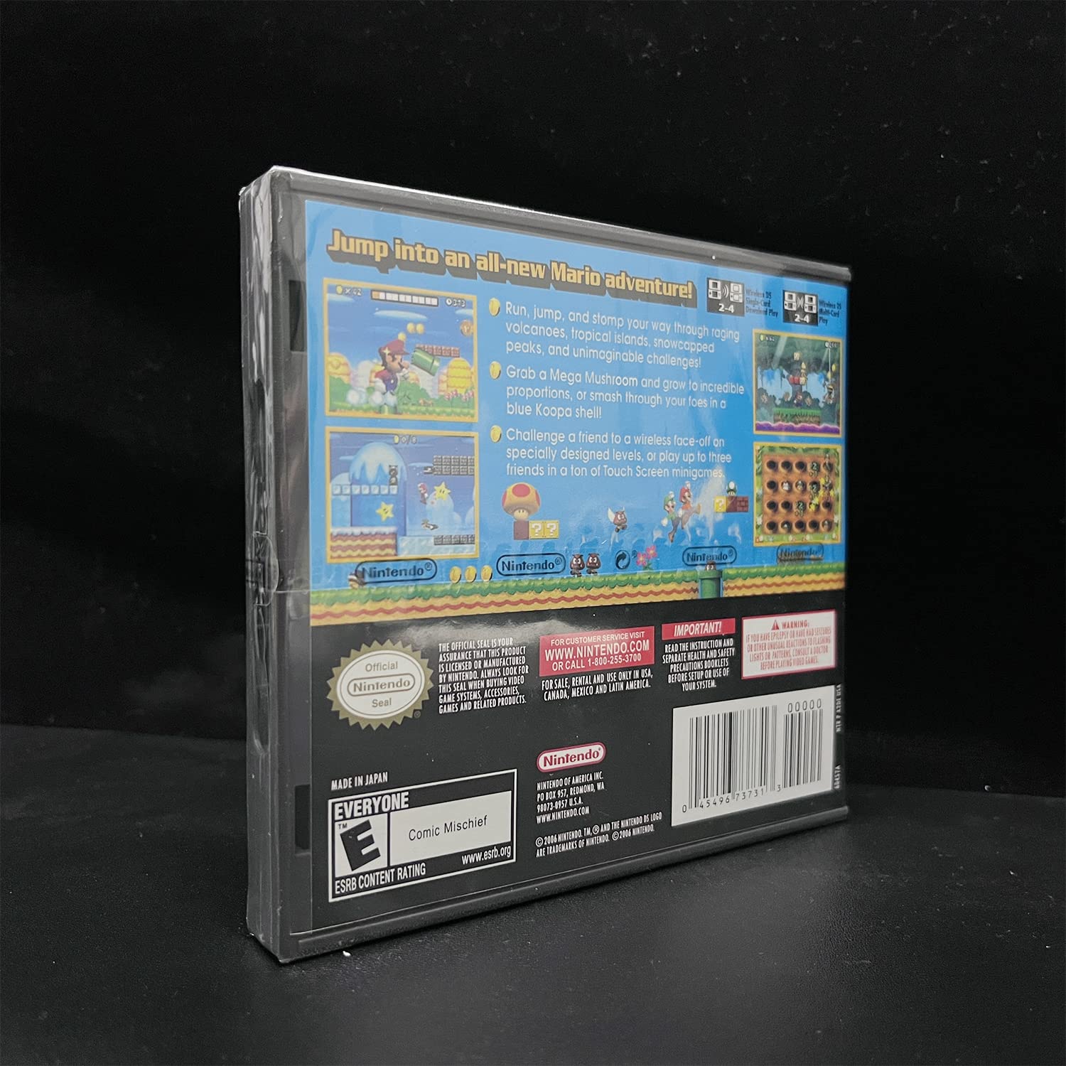 NDS Classic Game Cassette, New Super Mario Bros, New Black Box
