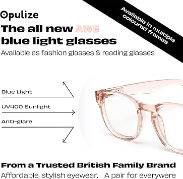 OPULIZE AWE Reading Blue Light Blocking Glasses for Women Men- 3 Pack- Retro Round- Anti-Glare Computer & Gaming Eyewear-UV Protection- Pink Green Yellow Transparent +0.00, (Pack of 3)