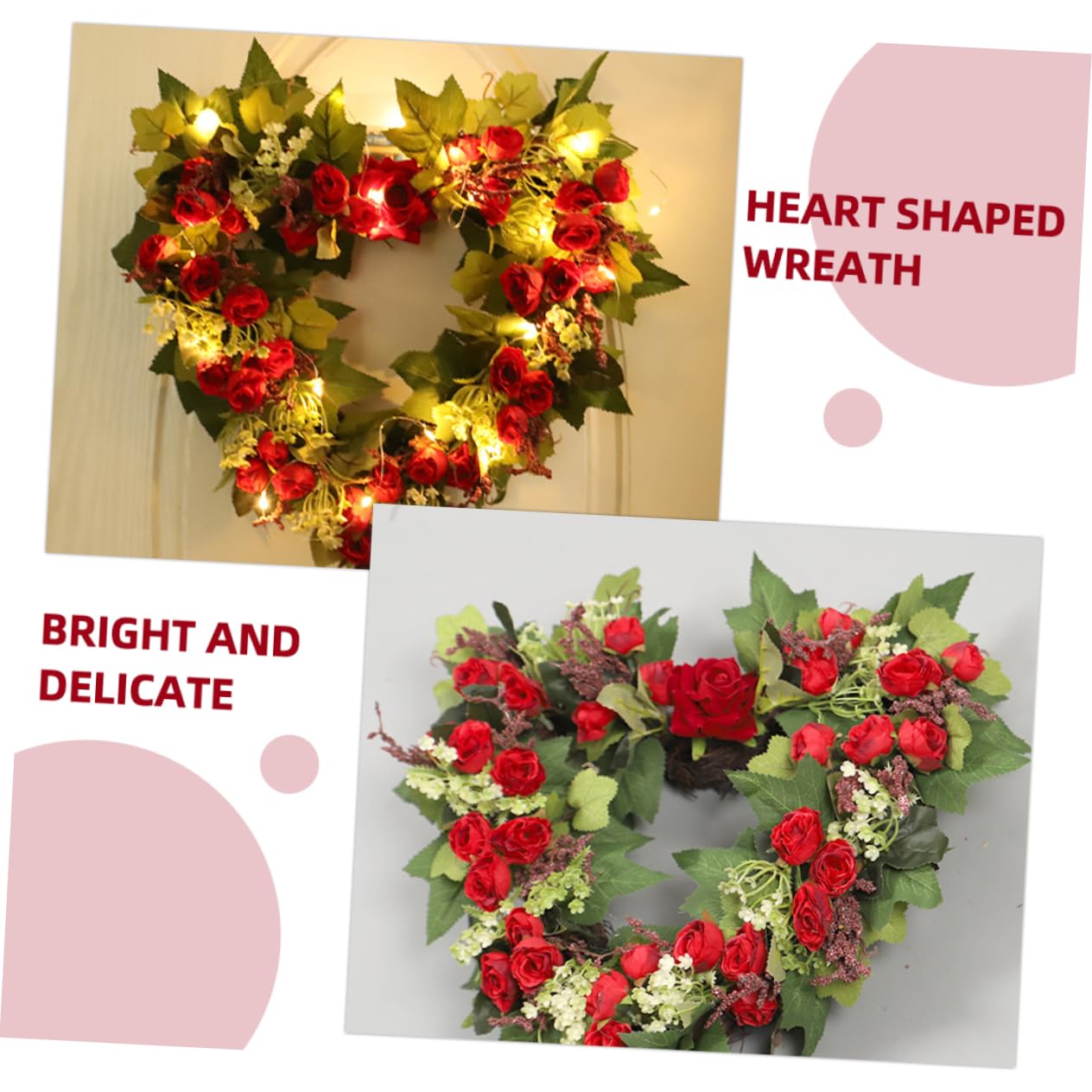 Ghirlanda Cuore Fiori Artificiali Decorazione Matrimonio e Feste Ghirlanda Da Appendere Elemento Di Design Classico Per Interni Ed Esterni Adatta e Occasioni Speciali