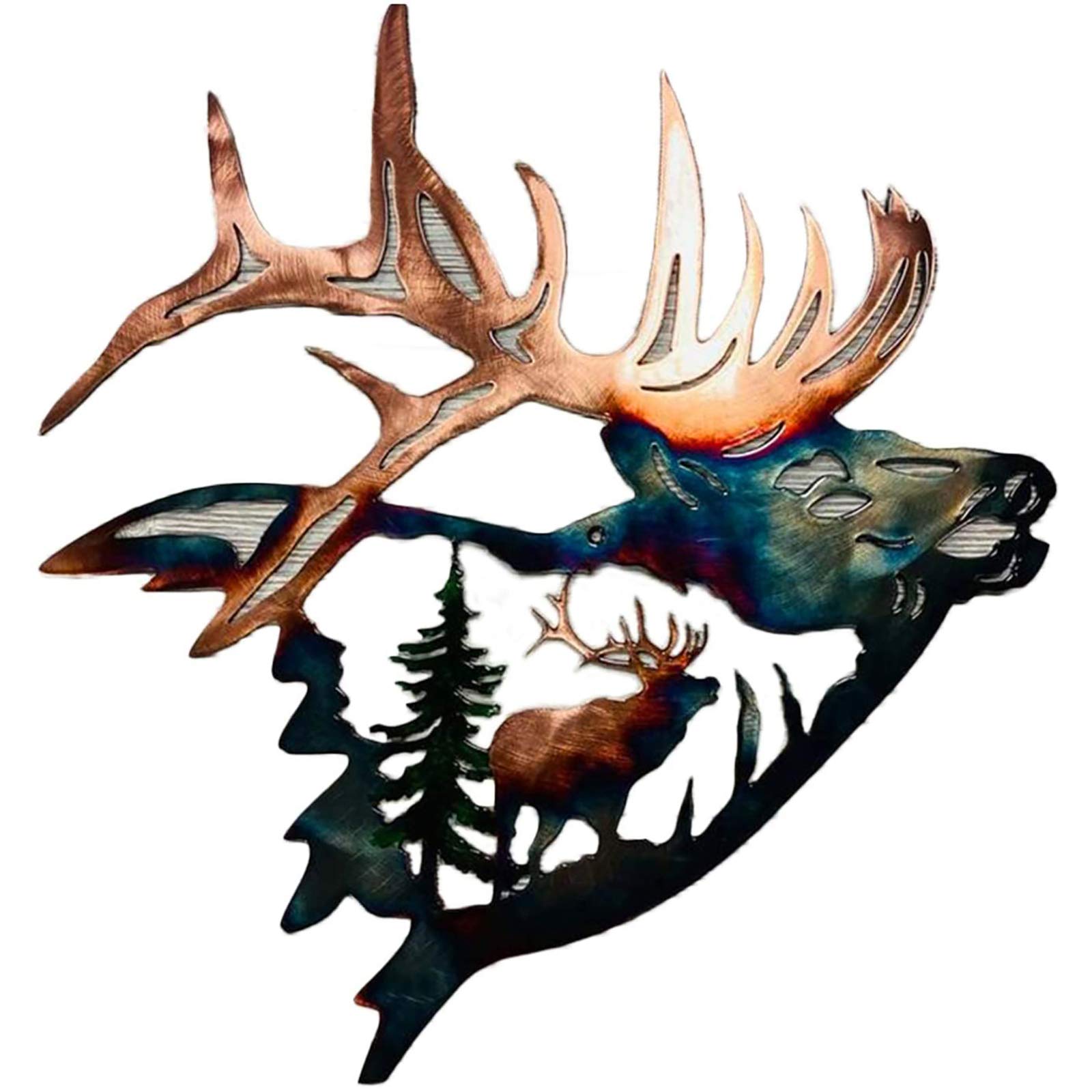 Buy TIANTIAN 3D Metal Wall ArtDeer Wall Decor Hanging Scene Metal Wall