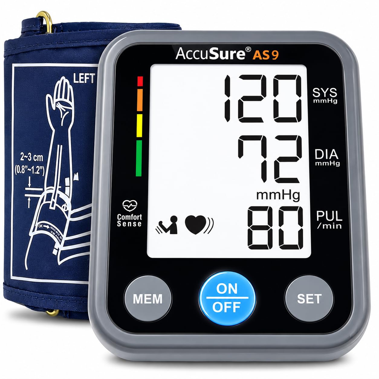 AccuSure AS9 Fully Automatic Digital Blood Pressure Monitor With Large Display, Most Advance Technology & Accurate Measurement - Arm Circumference (22-36Cm) includes Type-C USB power port, 4-Year Warranty – Grey-image-19