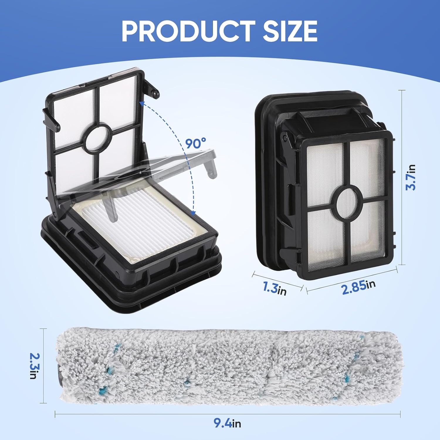 Multi-Surface Pet Brush Rolls 2787 & Vacuum Filters 1866 Replacement Parts,Compatible with Bissell CrossWave Max 2554A,2590,2593,2596,for HydroSteam 35151, 3515, 35152, 3513, 3518 Vacuums