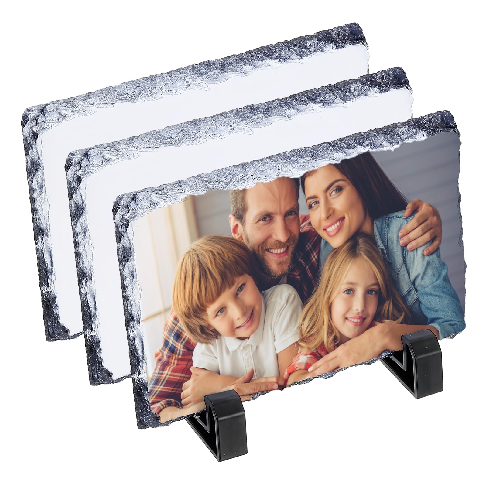 Cadre photo ardoise sublimation anti-décoloration lot de 3 supports stables 15x10