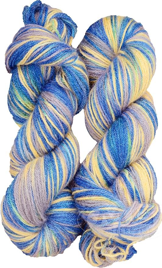 Image of M.G ENTERPRISE Microrangoli Knitting Yarn Wool, Blue Berry 200 gm Woolen Crochet Yarn Thread. Best Used with Knitting Needles, Crochet Needles-ID Art-