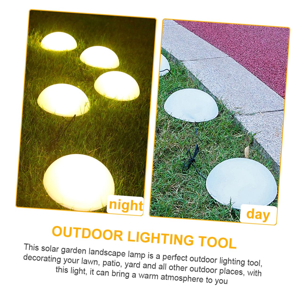 Solar Ground Stake Light Hemisphere Design Solar Garden Lamp Warm Light Easy Installation Outdoor Landscape Decor