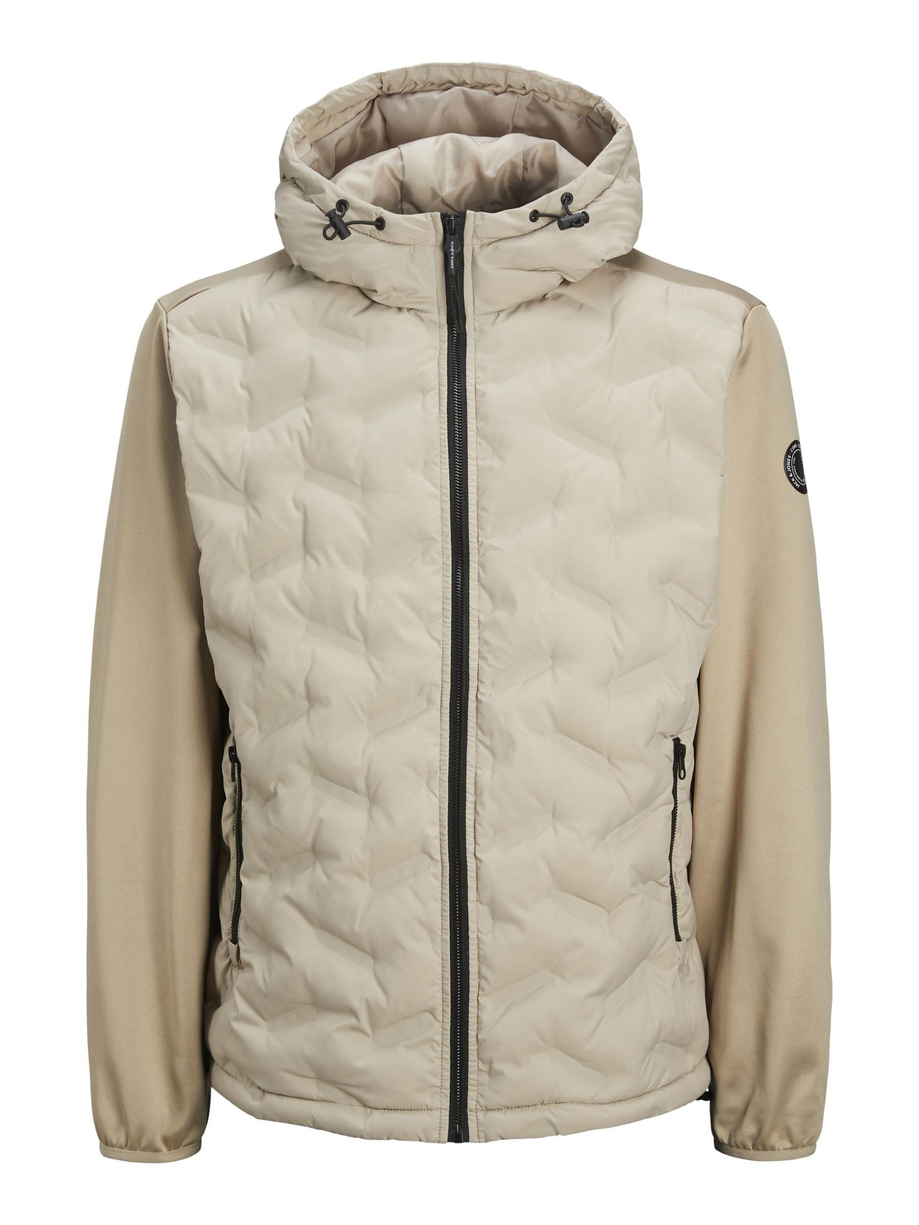 Jack And Jones Men's Beige Lightweight Hybrid Jacket in Size L, Sports Direct