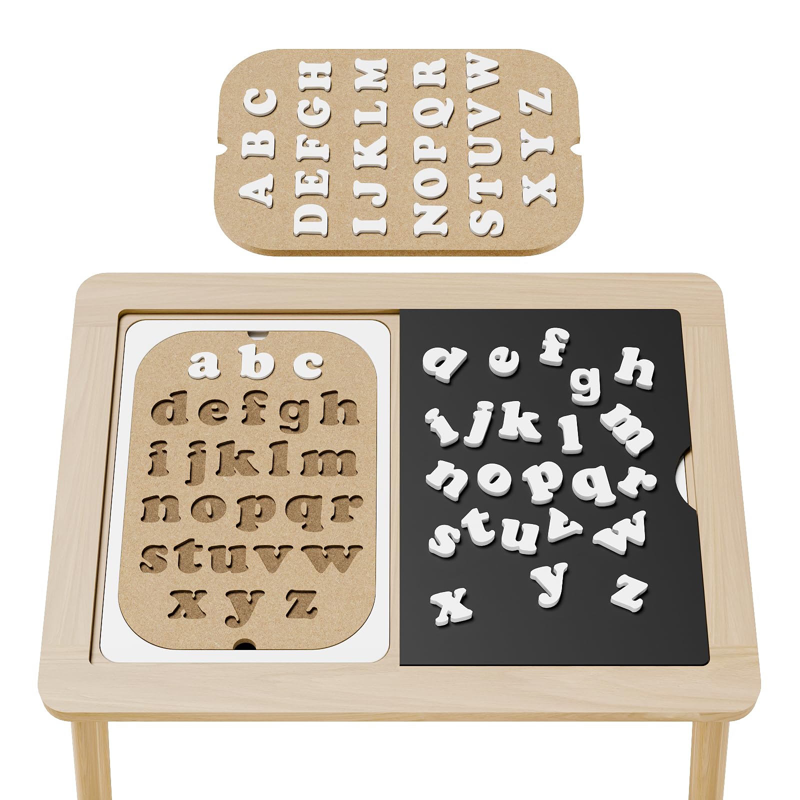 Ogears Sensory Table Flisat Trofast Inserts Alphabet Board Set of 2 Pieces, flisat Sensory Table Inserts