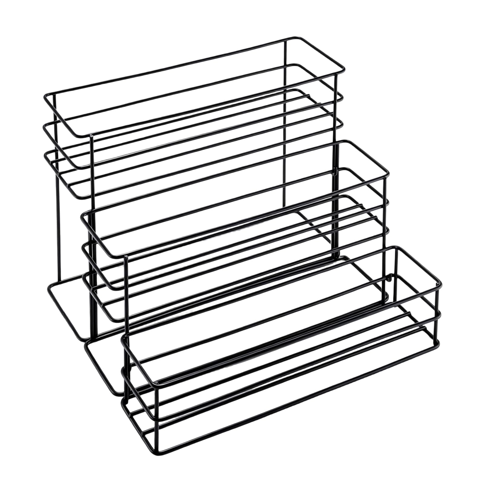 ZEPFJHE Station Bottle Organizer Rack, Black Metal Syrup and Condiment Holder for Countertop Kitchen Bottle Storage Vinegar Holder Countertop Syrup Coffee Station Rack