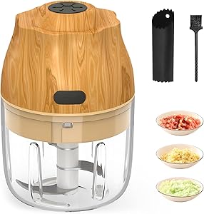 Mini Electric Garlic Food Chopper: Wireless Portable Onion Mincer & Small Cordless Handy Processor Crusher - Usb Rechargeable Electronic Handheld Grinder for Vegetable Ginger Nut, 250ml/8.5oz/1cup