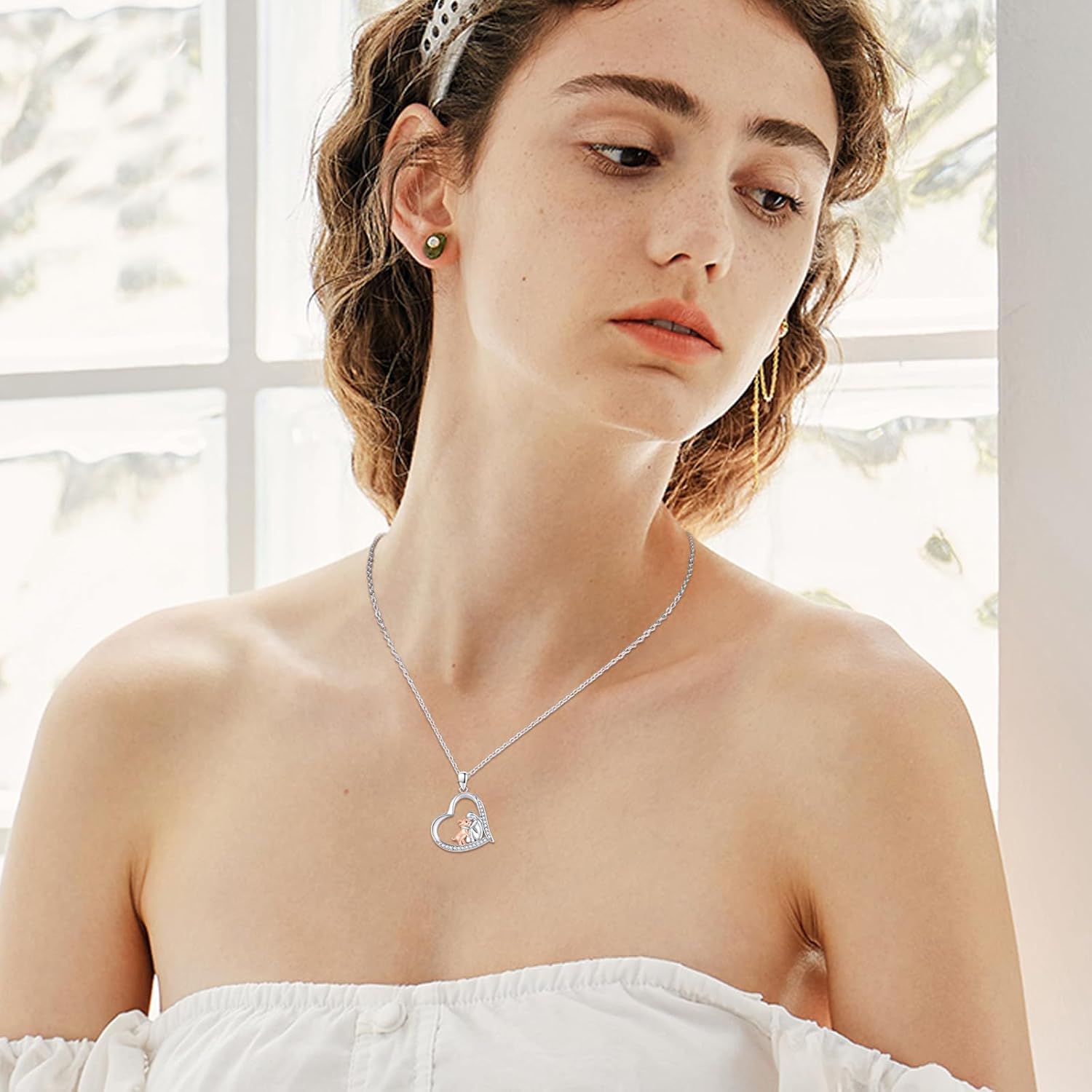 Heart Animal Necklace 925 Sterling Silver Cute Animal Pendant Jewelry Birthday Gifts for Women Girlfriend Mom Animal Lovers - Image 4