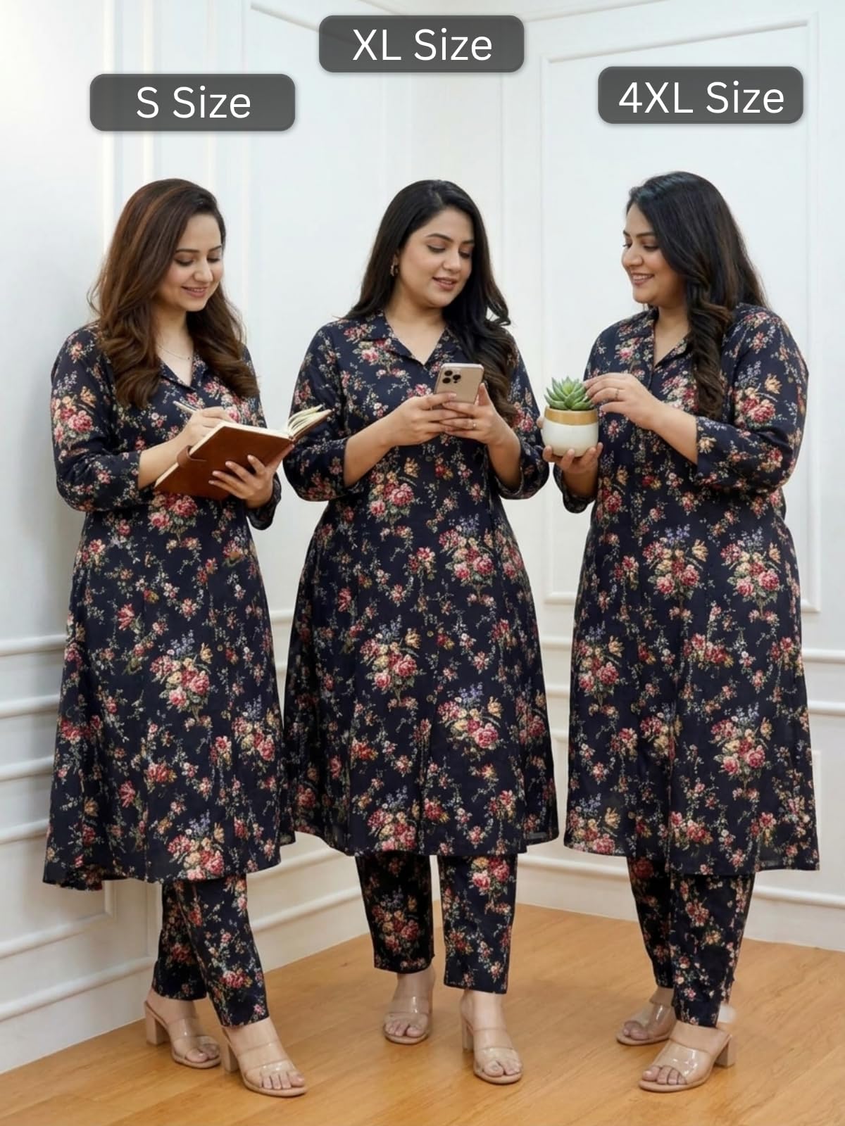 GRECIILOOKS Women Rayon Blend Ethnic Wear Formal Kurta Co-ord Set (GL-W1838&TR895-XL-BLACK Black) 2