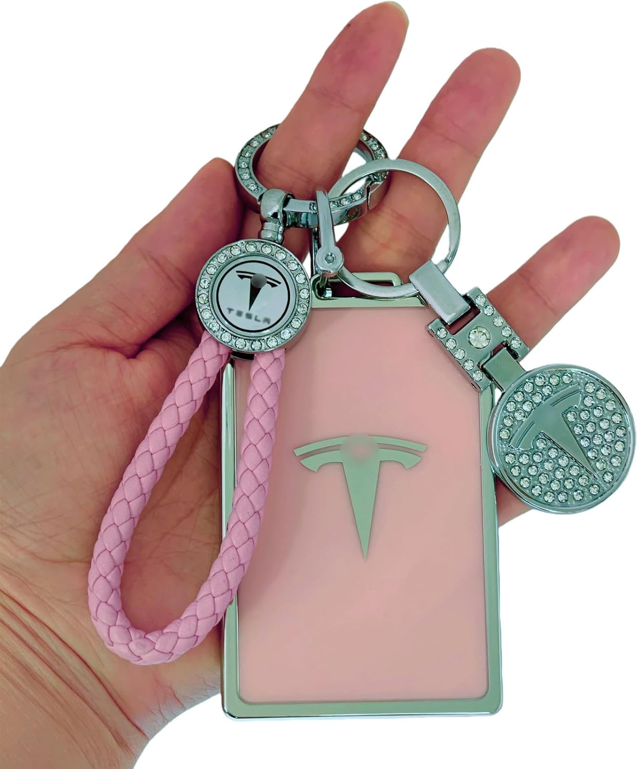 for Tesla Key Card Holder Bling Key Chain Card Key Holder for Model S/X/3/Y Cybertruck Keychain