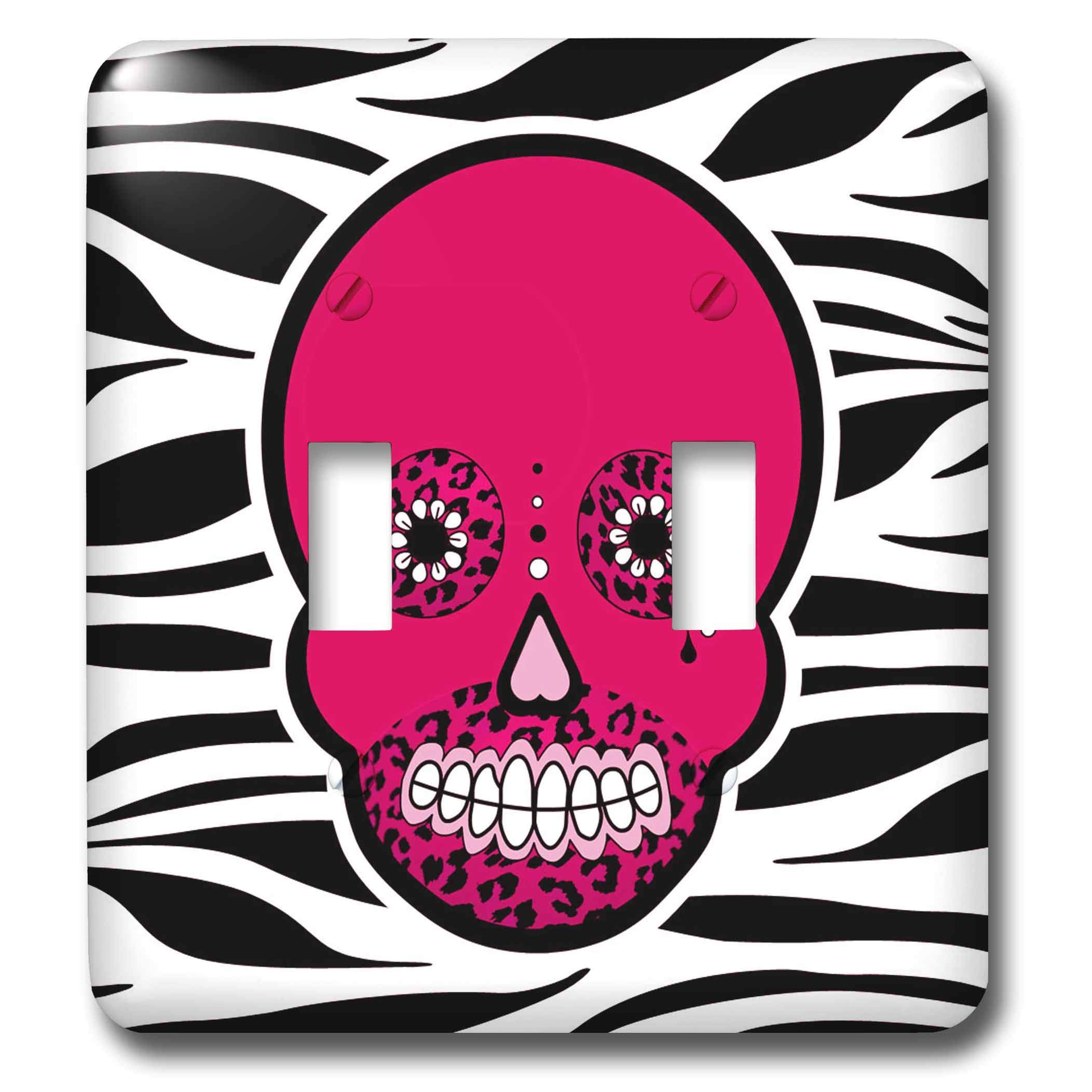 Crâne Dia de los Muertos zèbre rose 3dRose Lsp_35552_2 interrupteur