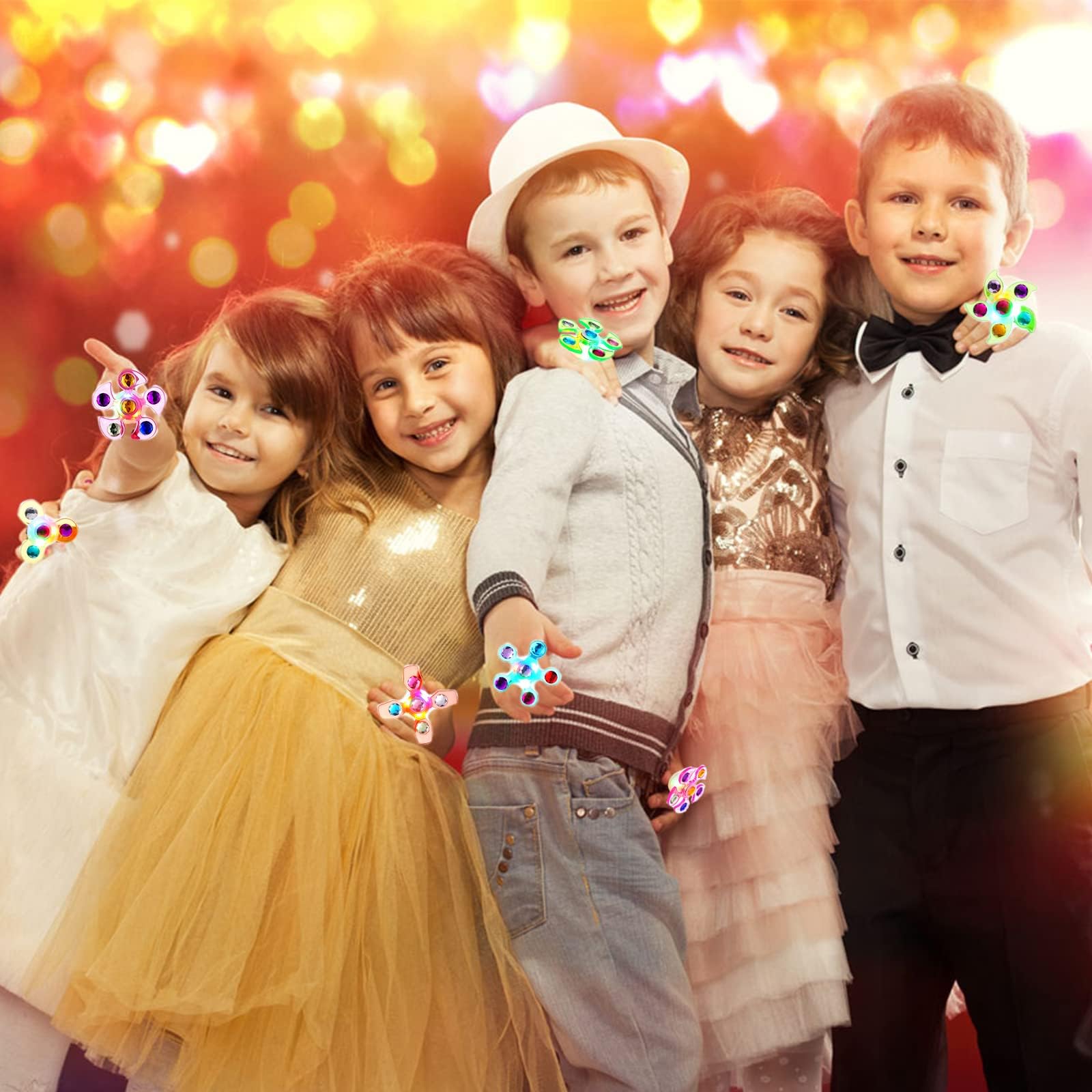 Anelli Luminosi LED 24 Pezzi - Articoli per Feste per Bambini, Premi Luminosi, Gadget da Festa, Laurea, Compleanno - Riempitivi per Borse, Regali