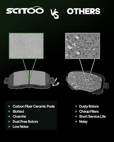 Miniatura 4 de Kit de frenos y rotores, rotores de freno delanteros y traseros SCITOO para Nissan Altima 2013-2017