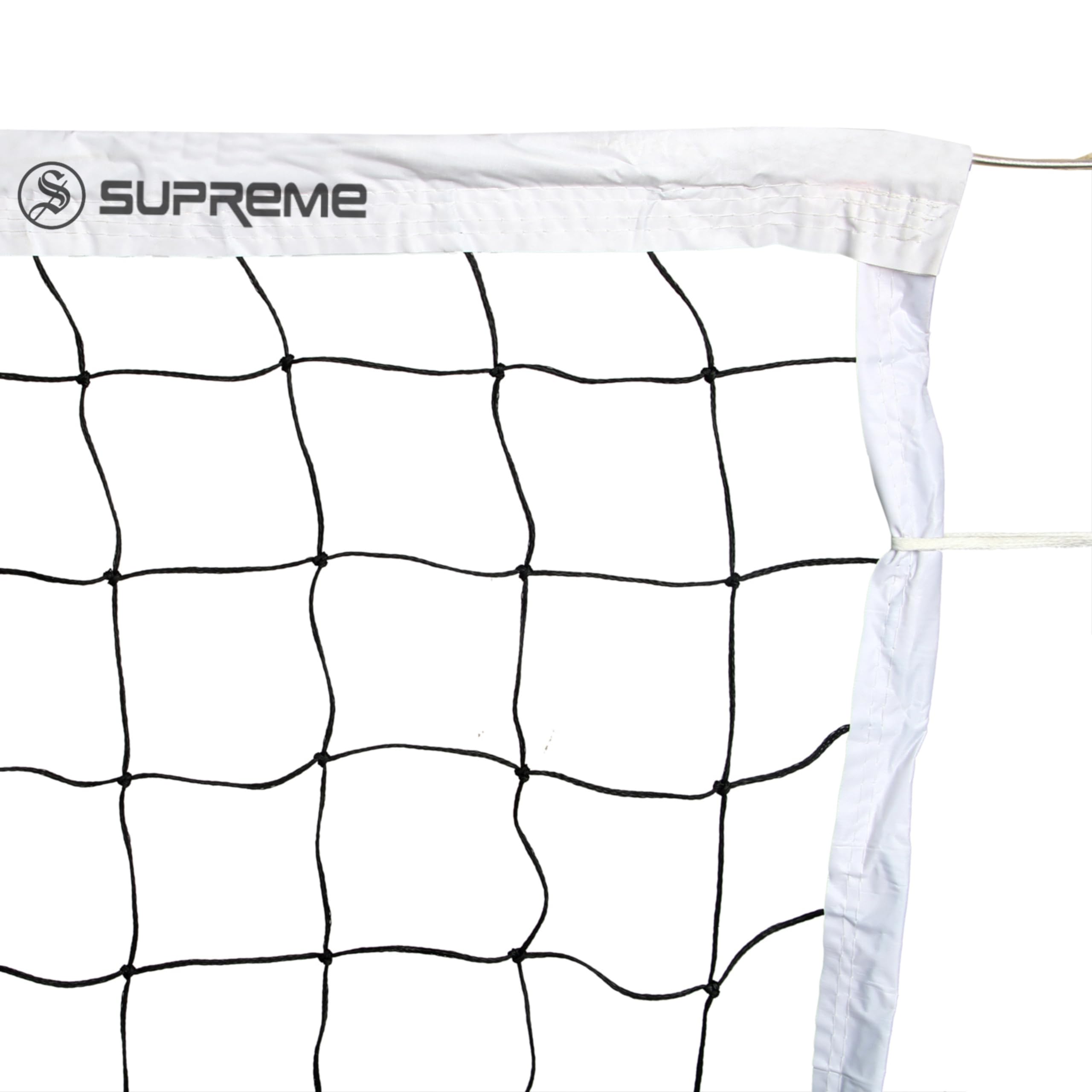 Supreme Volleyball Net M*Plus with Iron Wire for Regular Play Tournament Qlty. Volleyball Net (Black, White). (Pack of 01) 4