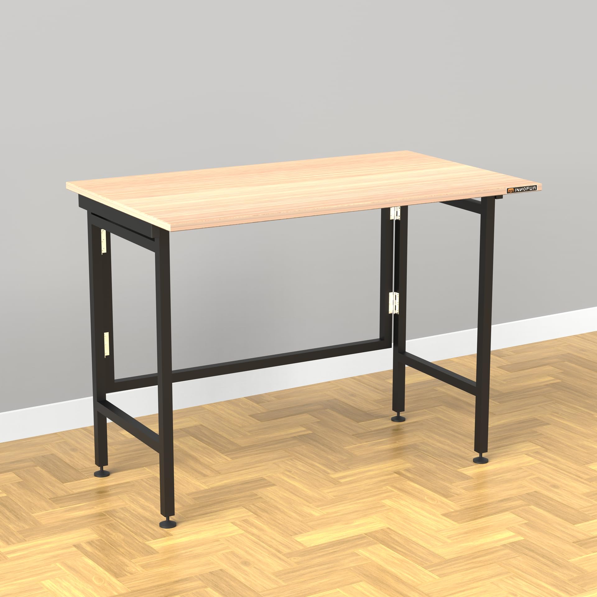 InnoFur Aplos Multipurpose Foldable Study Table - Space Saving Computer Table for Home - Foldable Dining Table (Size 100 x 60 x 72CM, Walnut)