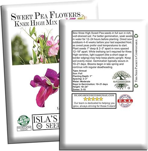 Miniatura 6 de Semillas de flores de guisantes dulces de mezcla alta hasta la rodilla para plantar mezcla alta, más de 25 semillas por paquete, semillas de jardín