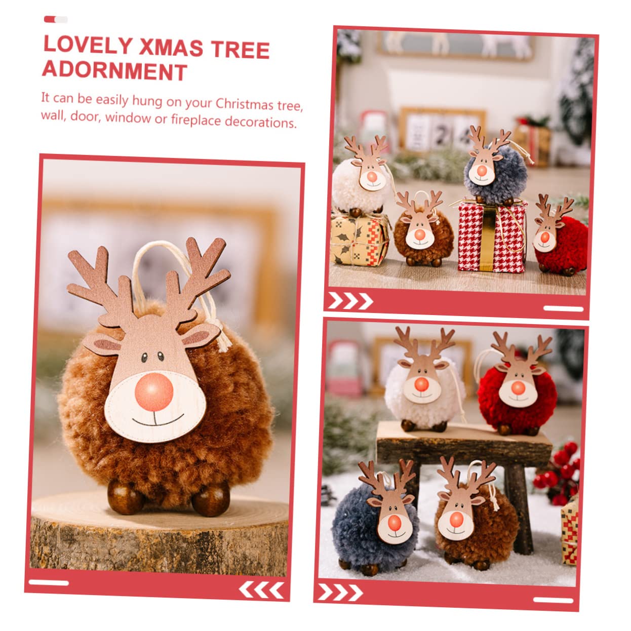 PRETYZOOM 20 Piezas Colgante de árbol de Navidad Decoraciones navideñas Colgantes navideños Adorno de Alces de Navidad Colgantes de Navidad Adorno Colgante Decoraciones de Navidad Madera