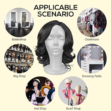 Studio Limited White Foam Mannequin Head Display, Styrofoam Wig Head (16 PCS Starter Kit)