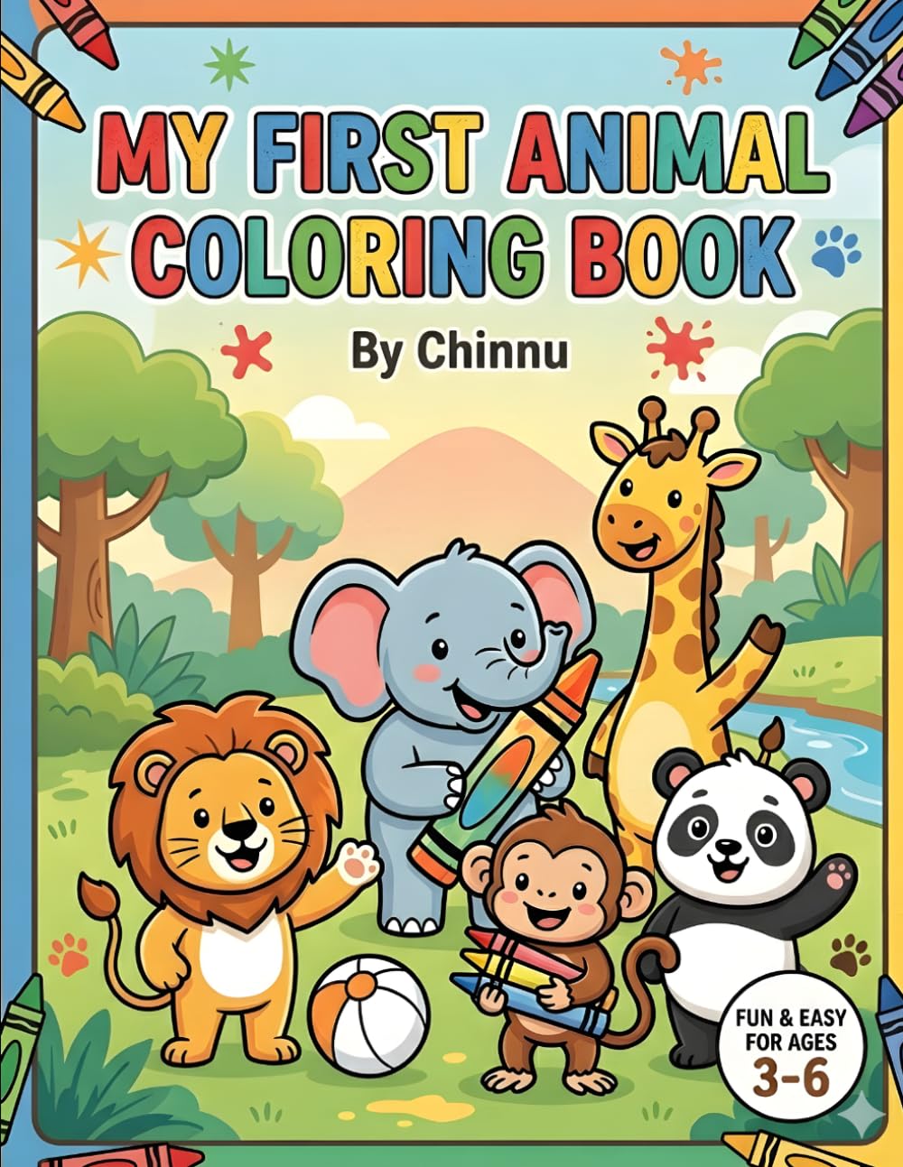 Colorful Animals: Fun Coloring Book For Kids Aged 3 to 6: Fun and Easy Coloring Pages for Toddlers and Preschoolers Ages 3-6