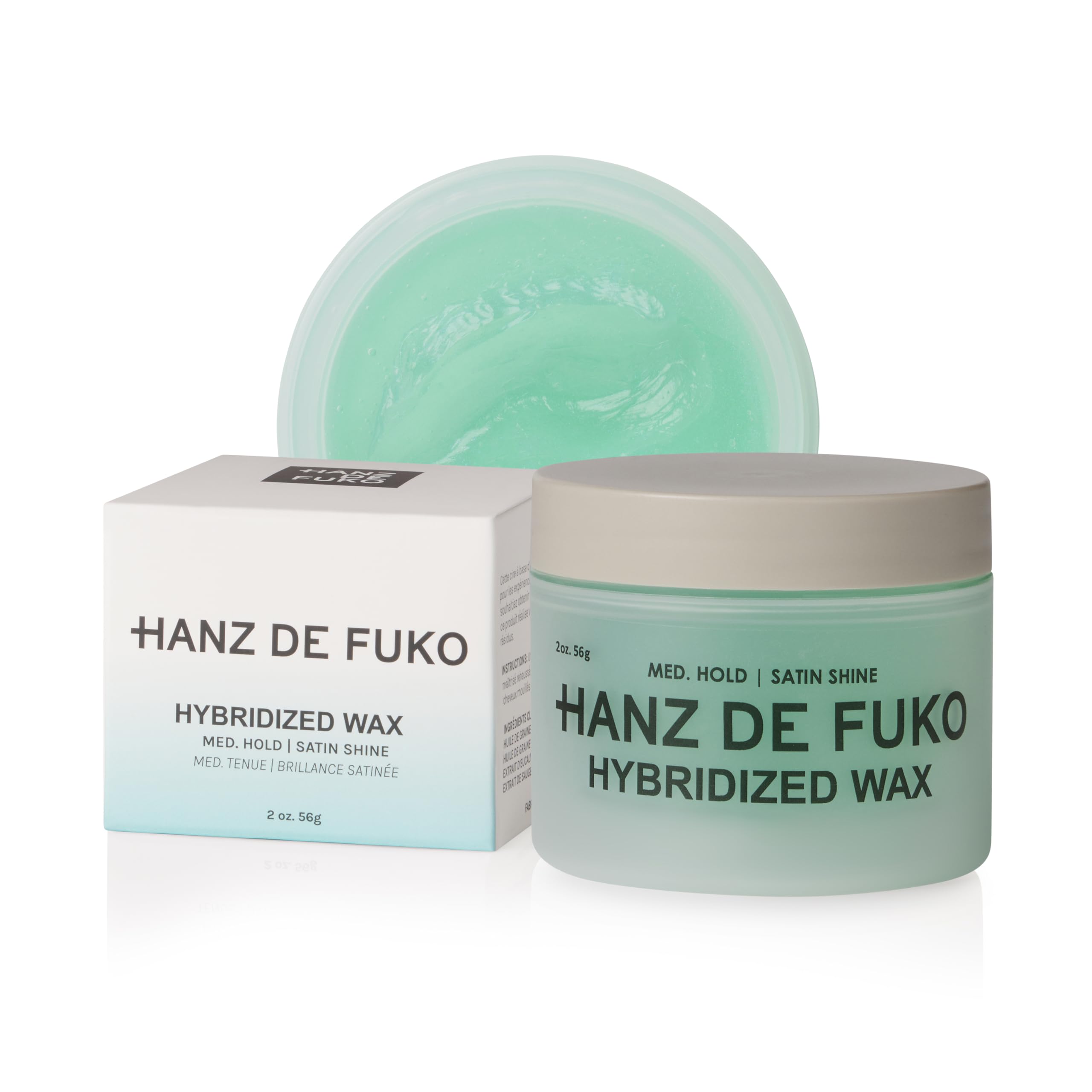 HANZ DE FUKO Hybridized Wax | Premium Water-Based Wax with Medium Hold Satin Finish| All Hair Types | 56g
