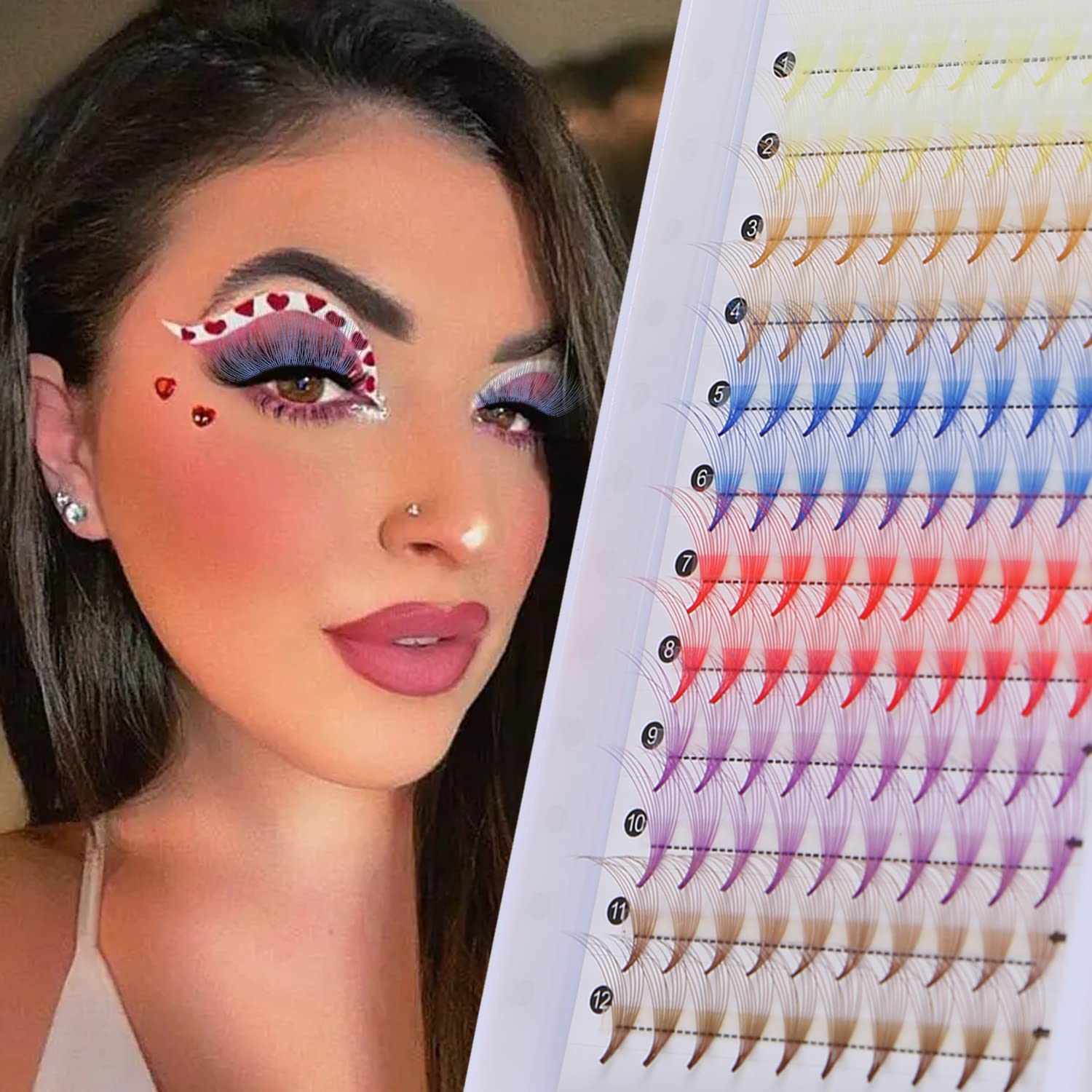 Color Cluster Lashes, UHOMENY Individual Lashes Extension