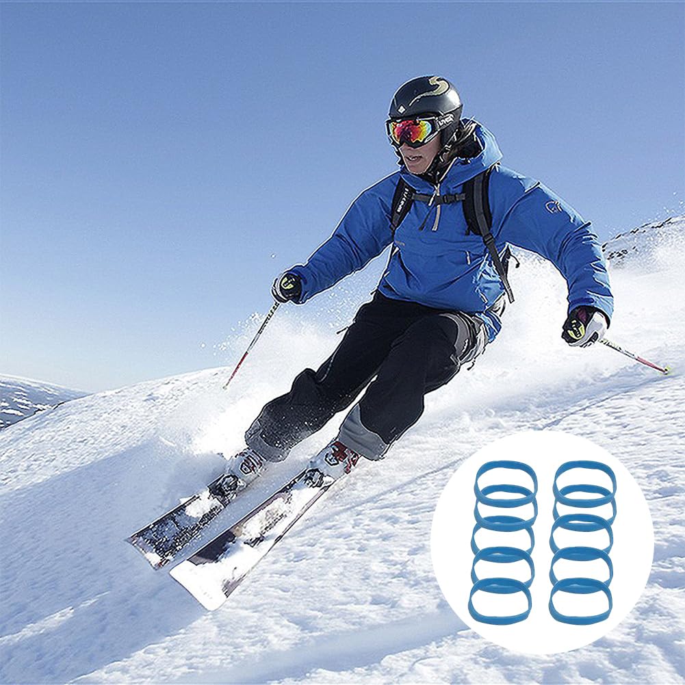 Tokaneit Snowboard Fixations 30 Pièces Sangle de Frein en Caoutchouc Accessoires de Ski