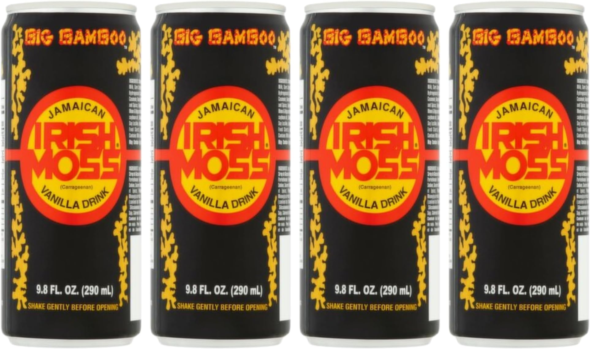 Big Bamboo Jamaican Irish Moss Vanilla Drink, 9.8 fl oz (4 Pack) | Traditional Caribbean Energy & Nutritional Beverage | Made with Sea Moss, Milk & Spices | Authentic Jamaican Drink