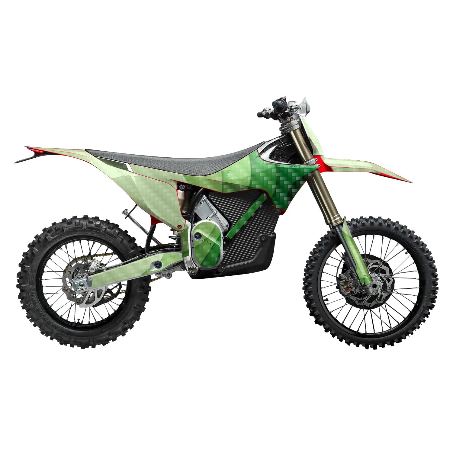 Carbon Fiber Stark Varg MX 2023-2025 Graphics Kit Wrap - Papercraft Green - Varg MX Skin - Premium 3M Vinyl Protective Wrap Decal Cover - Easy to Apply | Crafted in The USA by MightySkins