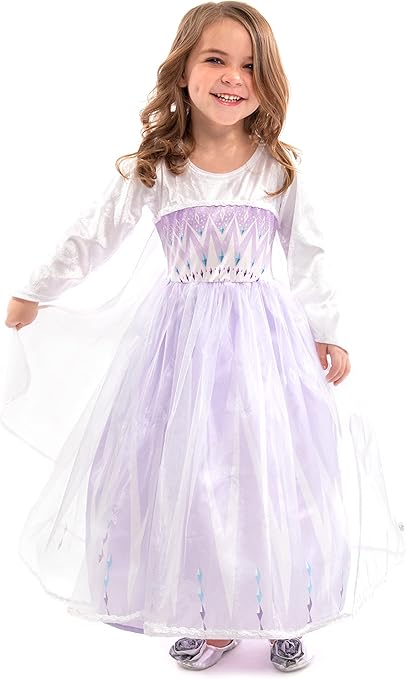 Little Adventures Deluxe Ice Queen Coronation Dress up Costume - Machine Washable Child Pretend Play and Party Dress