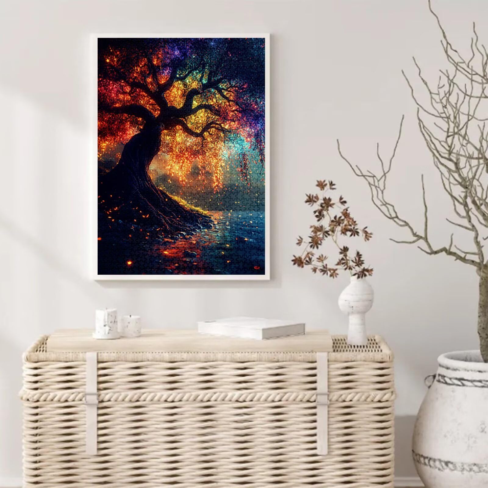 Puzzle dla dorosłych, 1000 szt., puzzle z motywem drzewa, puzzle elementowe, gry edukacyjne, rękodzieło dla dorosłych, z opakowaniem na prezent, piękna dekoracja, prezenty dla kobiet, 75 x 50 cm