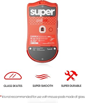 Pulsar Gaming Gears Superglide Type-C Mouse Skates for Carpe-X, Black