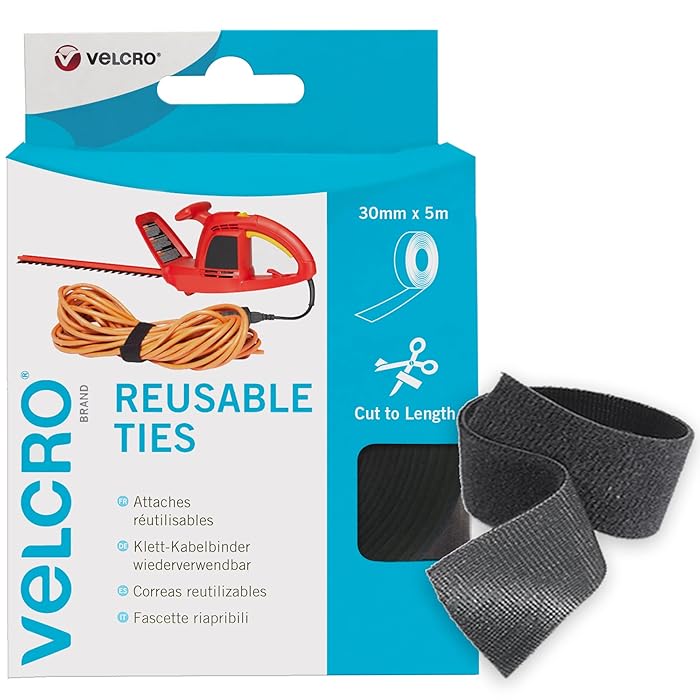 Buy VELCRO Brand ONEWRAP Reusable Tie Wraps 30mm x 5m Black Cable Tie