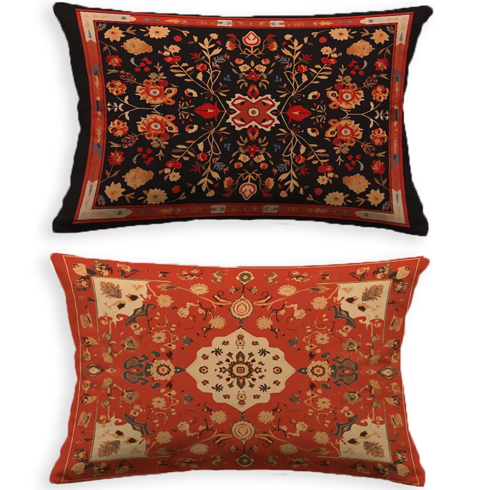 Coussin rouge 60x90cm en nouveau velours bohême de qualité