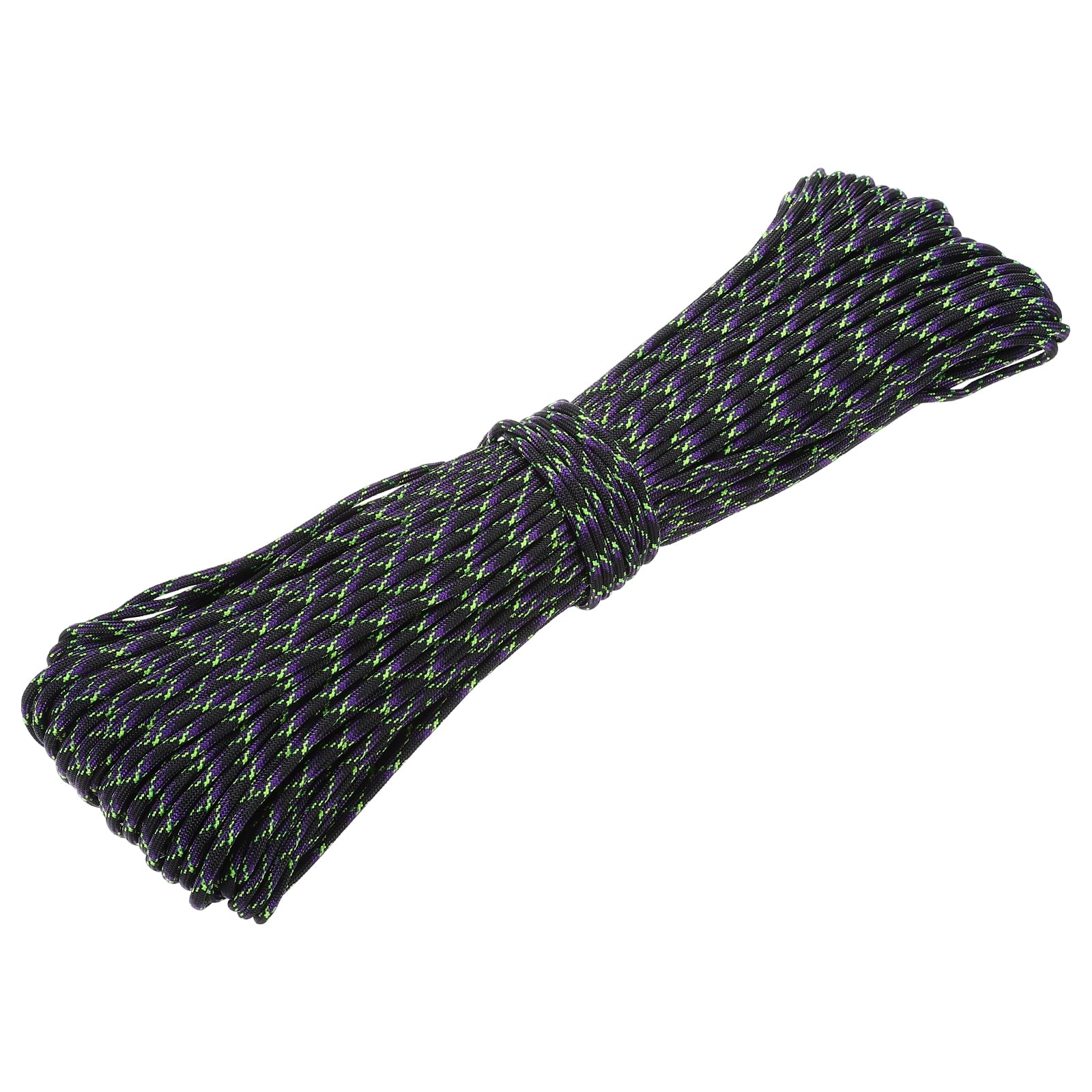 PATIKIL 550lb Paracord Rope 200ft, 4mm Tent Rope, 7-Strand Core Heavy Duty Cord for Outdoor Camping Hiking Tent Survival Utility Rope, Black/Purple Camouflage