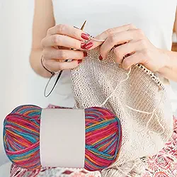 Fio colorido para crochê macio, mistura de nylon e algodão, ideal para iniciantes, tricô, projetos de bricolage e artesanato