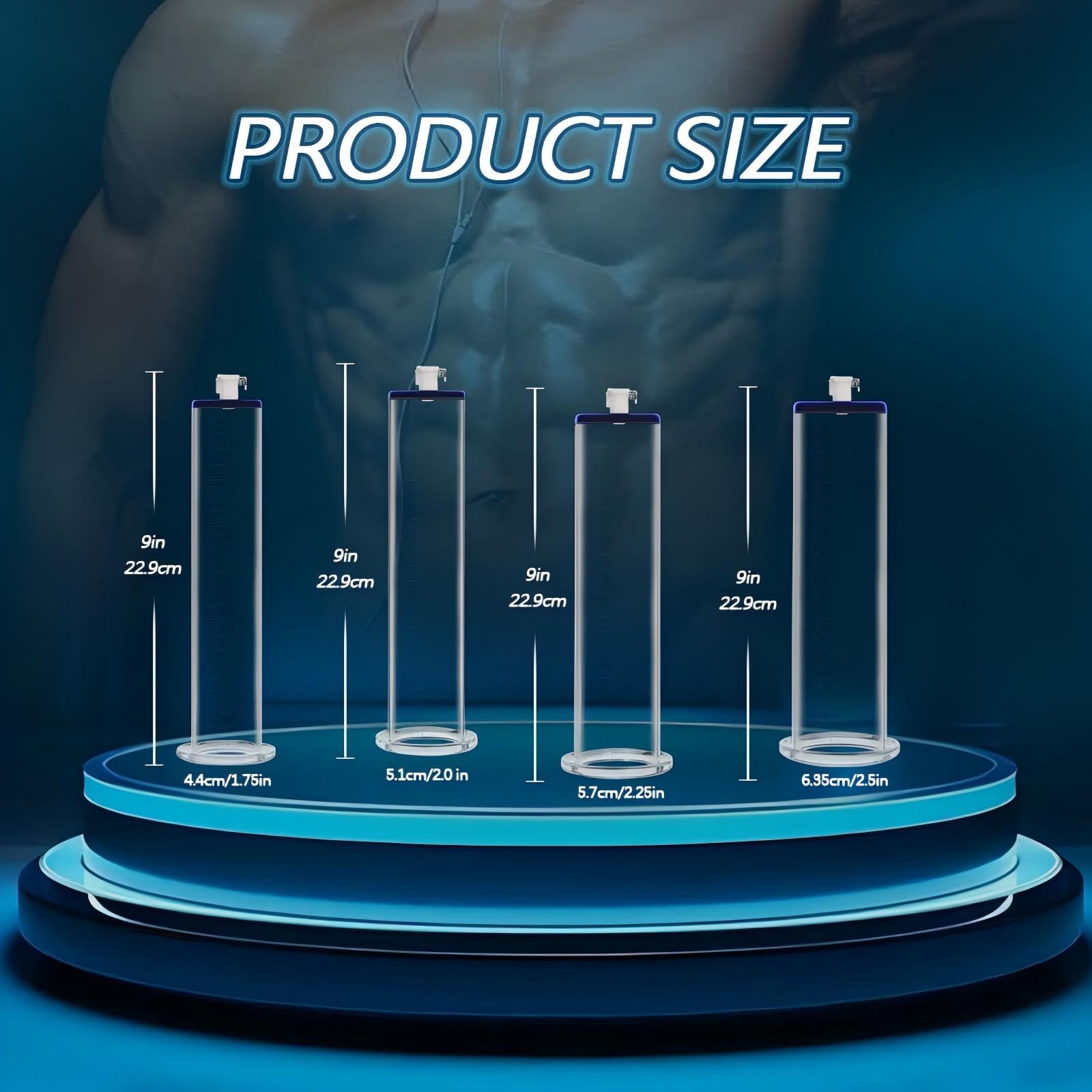 Pompes à Pénis Sex Toys Pompe a Penis Manuelles avec Poignée en Nylon Pompe Penis Masculine avec Manomètre Pompe à Pénis à Vide Transparentes avec Cadrans pour Agrandir Son Pénis (44mm)