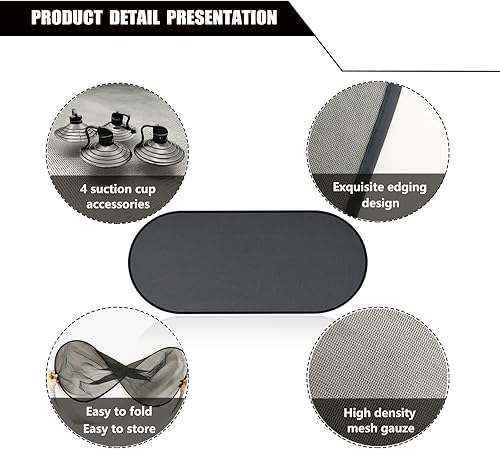 Miniatura 4 de Parasol para ventana trasera, cubierta de malla de protección UV para asientos de automóvil orientados hacia atrás, se adapta a todos los automóviles